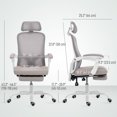 thumbnail image 3 of HOMCOM Ergonomic Office Chair, Reclining Mesh Computer Chair, Grey, 3 of 10