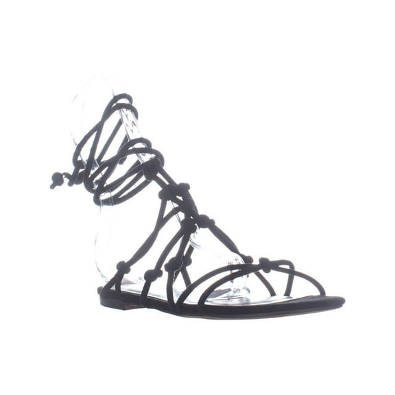 REBECCA MINKOFF Women's Kid Suede Elyssa Sandals, Black, 8.5