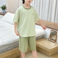 thumbnail image 5 of CYRBOKO Outfit Sets for Toddler Boys, Comfy Short Sleeve Elastic Waist Cotton Pajama Set Green Size 4-5 T, 5 of 6