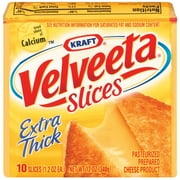 Kraft Velveeta Extra Thick Slices 10 Ct Cheese 12 Oz Pack