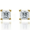 thumbnail image 2 of Arista 1/2 Carat T.W Princess-Cut Diamond Gold Tone Sterling Silver Stud Earring, 2 of 2