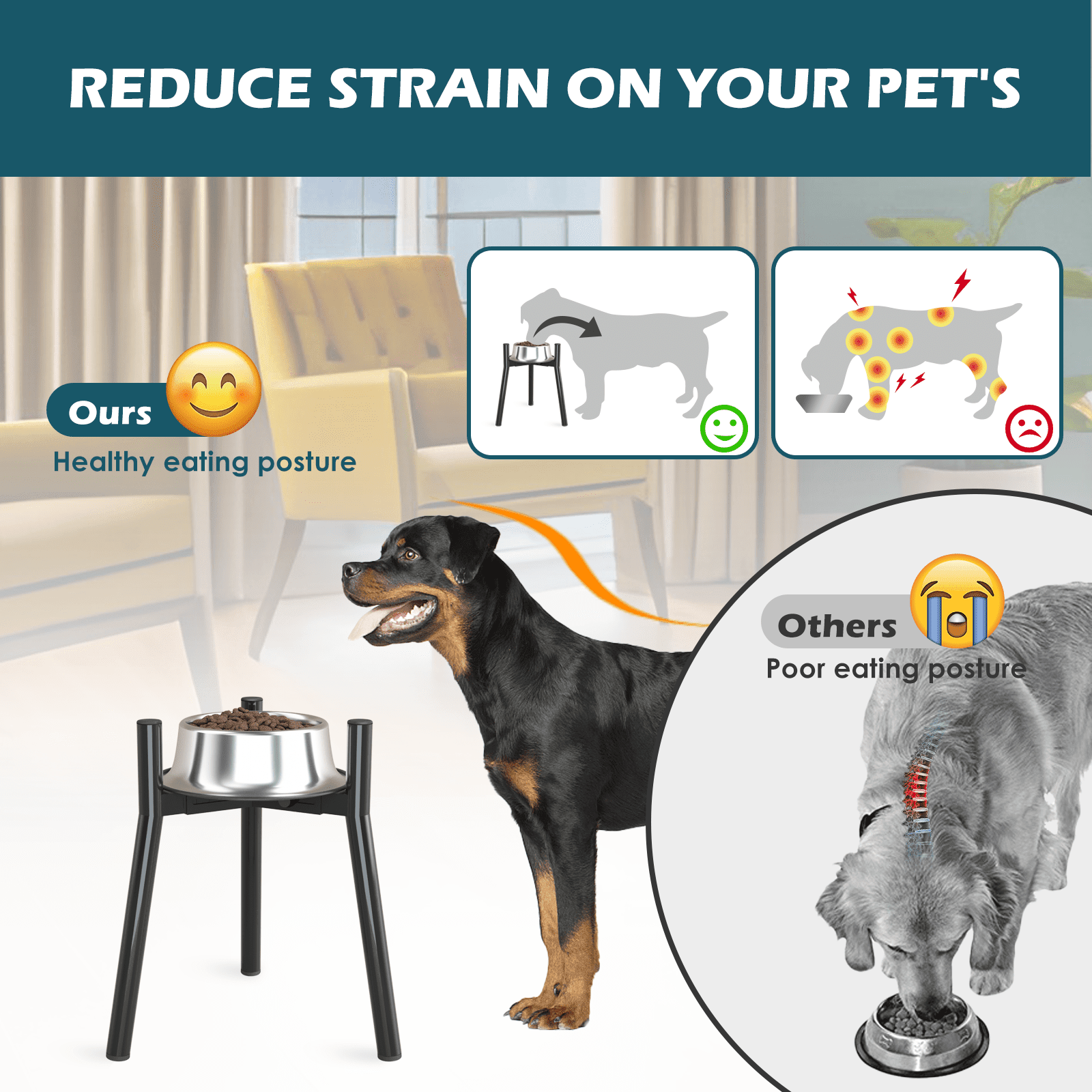 Shainfun Adjustable Elevated Dog Bowl Stand for Large Dogs photo 5