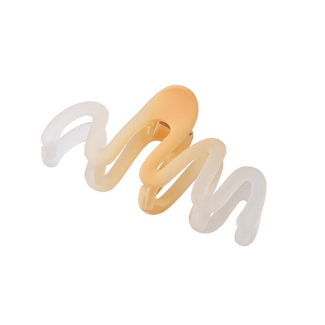 Dopamina-Pinza para el pelo para mujer y niña, horquilla para cola de caballo, Color cremoso, línea de onda geométrica, garra para el pelo, accesorios para el cabello