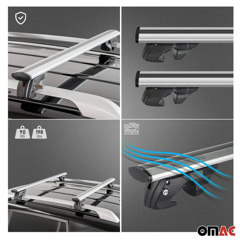 2 Pieces Cross Bar Fit for Toyota Highlander 2020-2022 Roof Rack Rail  Crossbar