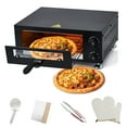 thumbnail image 1 of BeesClover Four à Pizza Commercial de 12 Pouces, Machine à Pizza Électrique de Comptoir 1100 W avec Fenêtre de Visualisation, Température Réglable jusqu'à 572 °F et Minuterie, Four Intérieur en Acier Inoxydable pour Cuisine Familiale, Noir, 1 of 7