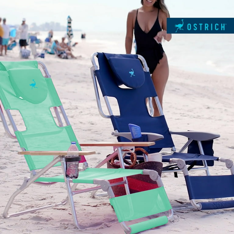 Ostrich Deluxe 3N1 Lightweight Outdoor Beach Lounge Chair w Ostrich Deluxe 3N1 Lightweight Outdoor Beach Lounge Chair w