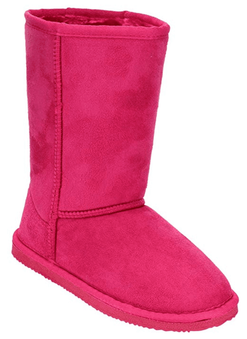 EyesOnStyle Girls Warm Tall Mid Calf 3 Buttons Faux Sheepskin Fur Kids Shoes Boots