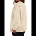 thumbnail image 3 of Sudadera de Gran Tamaño para Mujer, Cuello Redondo, Larga, Jersey de , Ropa de Moda de Otoño con Bolsillo Albaricoque M, 3 of 9