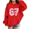 thumbnail image 2 of 67 Niños con capucha Niñas 6 7 Meme Sudadera cómoda manga larga Suéteres divertidos 6 7 Número impreso Novedad manga larga con capucha Suéter de moda cómodo once once hoodie (rojo,7-8 años), 2 of 4