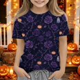 thumbnail image 3 of Grblisyd Girls Boys Short Sleeve T Shirt Kids Cute Pumpkin Print Tops Casaul Summer Crewneck Tees Size 10-12 Years, 3 of 5