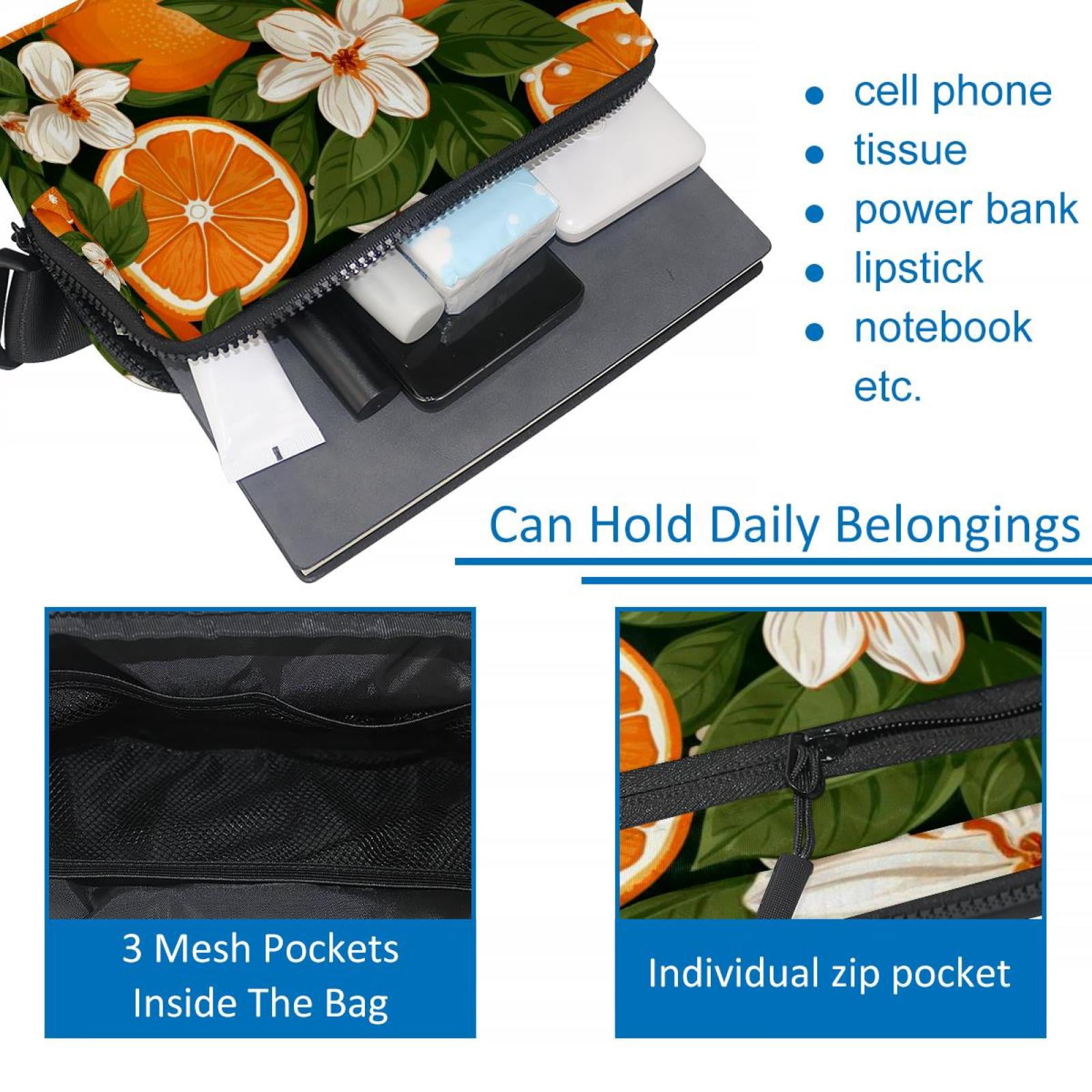 Oranges Lightweight Adjustable Fanny Bag Running Belt Waist Pack with Extension Strap Unisex