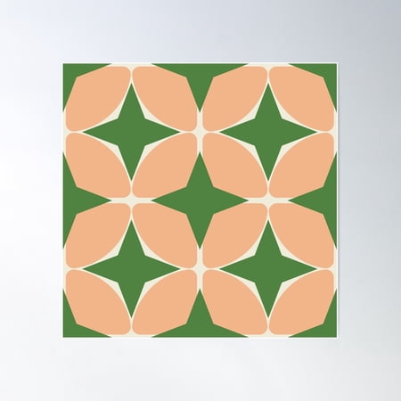 Olive Tile Pattern Poster Wall Art, Modern Wall Decor For Living Room Bedroom, 24x24 UNFRAMED