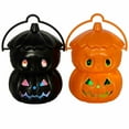thumbnail image 5 of Wadada 1 Pack Plastic Jack O Lantern Pumpkins Halloween Light up Pumpkin Outdoor Indoor Battery Operated Lighted Pumpkin with Spooky Face Halloween Pumpkin Decorations Party Favor Gifts, 5 of 8