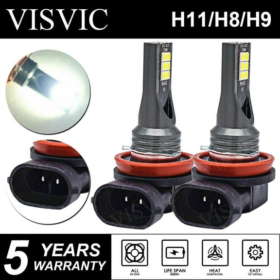 2PC 6000K White H11 LED Headlight Bulbs Low Beam BY For Cadillac SRX 2010-2016