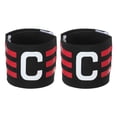 thumbnail image 1 of Unique Bargains Brassard de Capitaine Réglable Élastique pour Soccer, Noir Rose Rouge, 2 Pack, 1 of 5