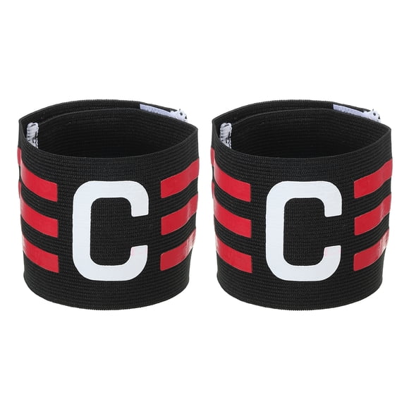 Banda de Capitán Ajustable Elástica para Fútbol, Negro Rosa Rojo, Paquete de 2