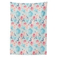 thumbnail image 3 of Ambesonne Vintage Tablecloth Rectangular Table Cover, Flowers Roses Teapot, 60"x90", Pale Blue Pale Pink, 3 of 4