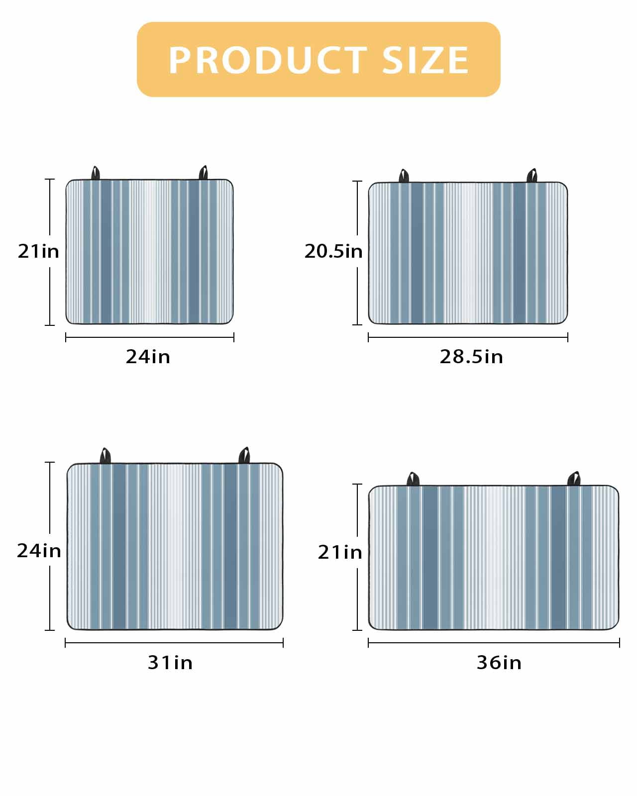 nqOlkjepod Large Induction Cooktop Protector Mat 36"x21", Blue Ombre Stripe Stove Top Covers for Electric Stove, Farmhouse Simple Striped Decorative Stove Burner Cover Mats, Glass Top Stove Cover