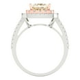 thumbnail image 4 of Clara Pucci 14K White/Rose Gold 2.07ct Morganite Halo Ring for Women, 4 of 8