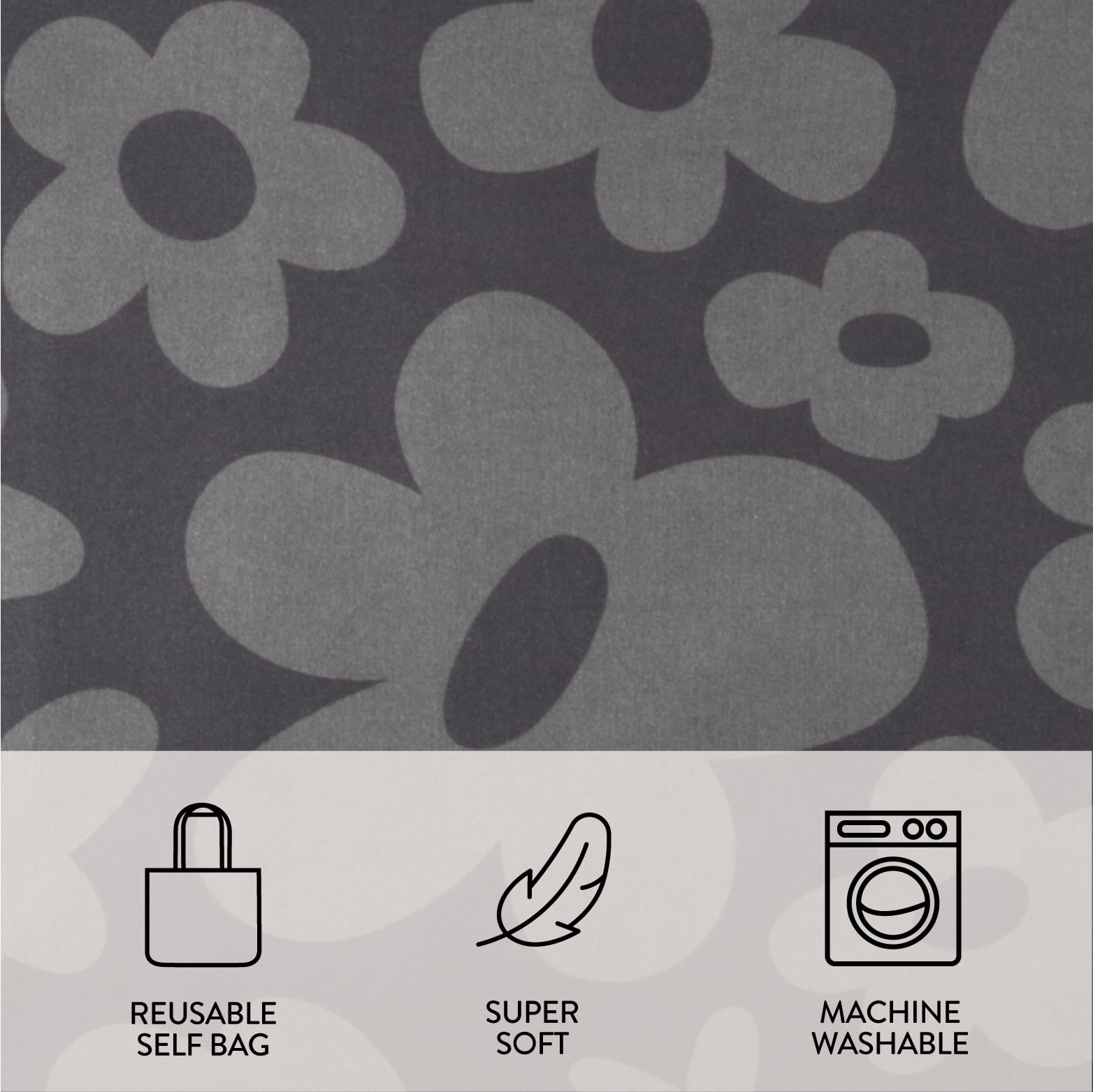 Urban Shop 8 Piece Black and White Floral Mix and Match Sheet Set, Full