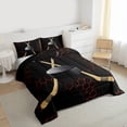 thumbnail image 3 of Homewish Hockey Sport Game Full Size Comforter Sets,Geometric Honceycomb Hexagon Bedding Comforter Set,Black Brown Red Bedding Sets For Boys Kids,Super Cozy Room Decor Reversible,3pcs, 3 of 8