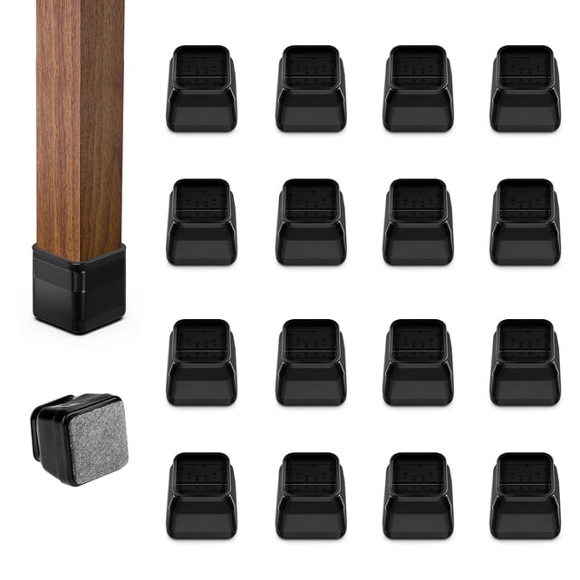 Protectores de piso para patas de silla BAIPOK, 16 piezas, silicona con fieltro, talla XS