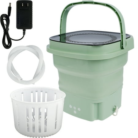

Mini Portable Washing Machine Foldable Small Laundry Machine with Drain Basket Lightweight Washer 3 Speed Timing Reusable Washing Machine for Baby Clothes Underwear Socks