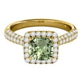 thumbnail image 2 of Aonejewelry 0.95 Ct. Ttw Diamond and Cushion Cut Green Amethyst Ring in 10K Yellow Gold, 2 of 4