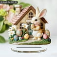 thumbnail image 6 of ZMKIAG 3D Easter Bunny Acrylic Village Building - Easter Decorations Indoor Resin Gingerbread Houses Decor - Farmhouse Xmas Easter Party Holiday Decorations Centerpiece for Tiered Tray, 6 of 9