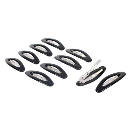 Black Long Hair Figurine - Unique Bargains Lady Plastic Shell Oval Shape Bendy Slides Hair Clip Black 5cm Long 10pcs