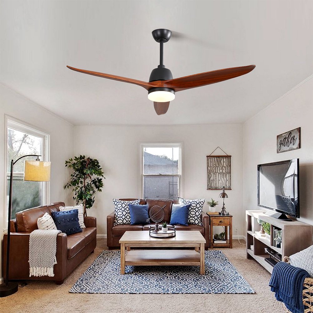 Fashnice 56 56 Inch Cooling Fans Remote Control Modern Ceiling Fan Light  Quiet Furniture 6 Speed Living Room Home Black-brown - Walmart.com