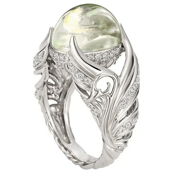 CILENON Hollow Blank Swan Colorful Ring Female Accessories Finger Ring Day Gift (A,One Size)