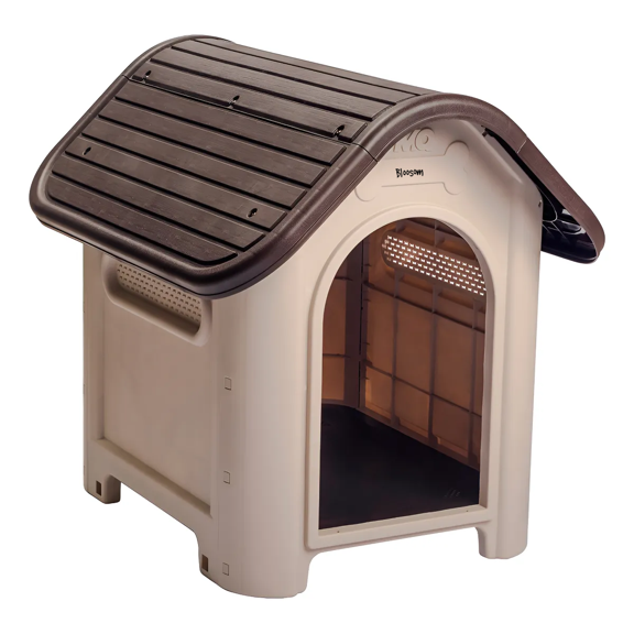 Casa De Perro  Bloosom Raza Mediana +plato Marca Mq Color Wengue