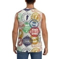 thumbnail image 4 of Balery Travel Stamp Men's Sleeveless Muscle Shirts Workout Tank Top, Moisture Wicking, Odor Protection-Small, 4 of 8