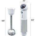 thumbnail image 3 of OVENTE Cordless Immersion Hand Blender, 300W Rechargeable Handheld Portable Stick Mixer with Speed Pulse Activating Sensor and Stainless Steel Blades for Smoothies, Shakes or Baby Food, White HR995W, 3 of 5