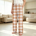 thumbnail image 5 of DxhmoneyHX Boys Plaid Pants Wide Leg Elastic Waist Loose Trouser Casual Loungewear Sleep Pant with Pocket Size 4-16 Years, 5 of 6