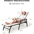 thumbnail image 4 of Crestlive Products Outdoor Beige Lounge Chair Aluminum Adjustable Recliner Chaise, 4 of 8