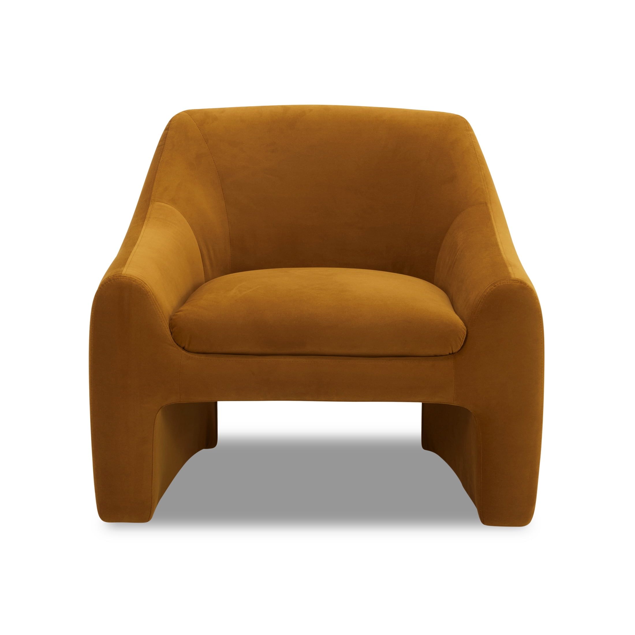 Better Homes & Gardens Emerson Curvy Accent Chair, Ochre Velvet