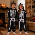 thumbnail image 2 of MEZZALL Velvet Halloween Skeleton Jumpsuit For Kids Unisex Romper Jumpsuit Pajamas Long Sleeve Loungewear, 2 of 5