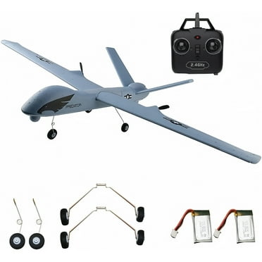 Rc Plane Remote Control Airplane-2.4Ghz 3 Channels Diy Rc Predator Aircraft With 3-Axis Gyro For Beginner Rc Plane With 2 Batteries