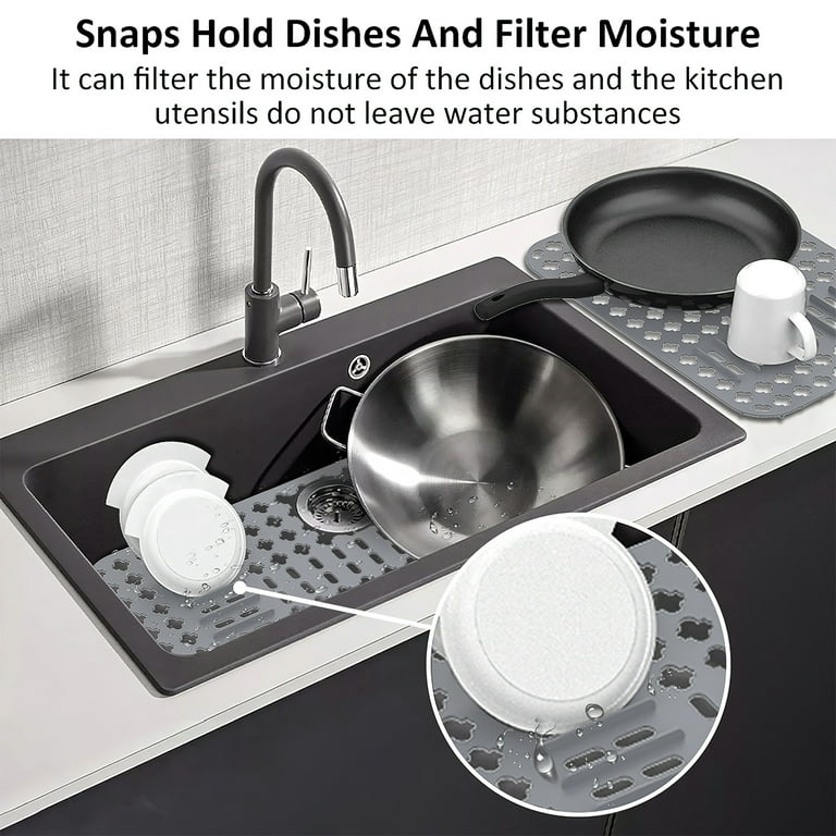 Silicone 28 x 15 Sink Protector, Kitchen Sink Mat, Heat