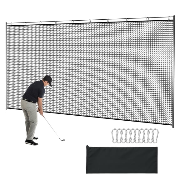 Zealfeel Golf Practice Net 10x20 ft with Carry Bag, Portable Double-Seam Barrier Net for Backyard Use