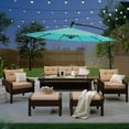 thumbnail image 1 of Outdoor 360 Degrees Rotation Deck Umbrella, Patio Umbrella with Solar Lights - Multicolor, 1 of 8