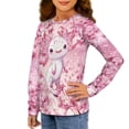 thumbnail image 2 of Jiueut Axolotl T Shirts for Girls Size 13-14 Cherry Blossom Long Sleeve Tee for Little Girls Pullover Sweatshirt Kids Crew Neck Shirts Fall Tops Cartoon Winter Clothes, 2 of 7