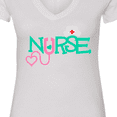 thumbnail image 4 of Inktastic Cute Nurse Stethoscope and Hat Women's V-Neck T-Shirt, 4 of 5