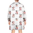 thumbnail image 2 of Wearable Oversized Blanket,White Cow Scarf Pattern Wearable Blanket Hoodie for Adults,Cozy Hooded Blankets with Super Pockets,Super Warm Fuzzy Pullover for Women & Men, 2 of 6