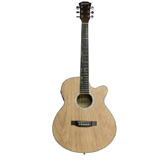 Guitarra Electroacústica Washburn WA45CEPAK Con Funda Natural
