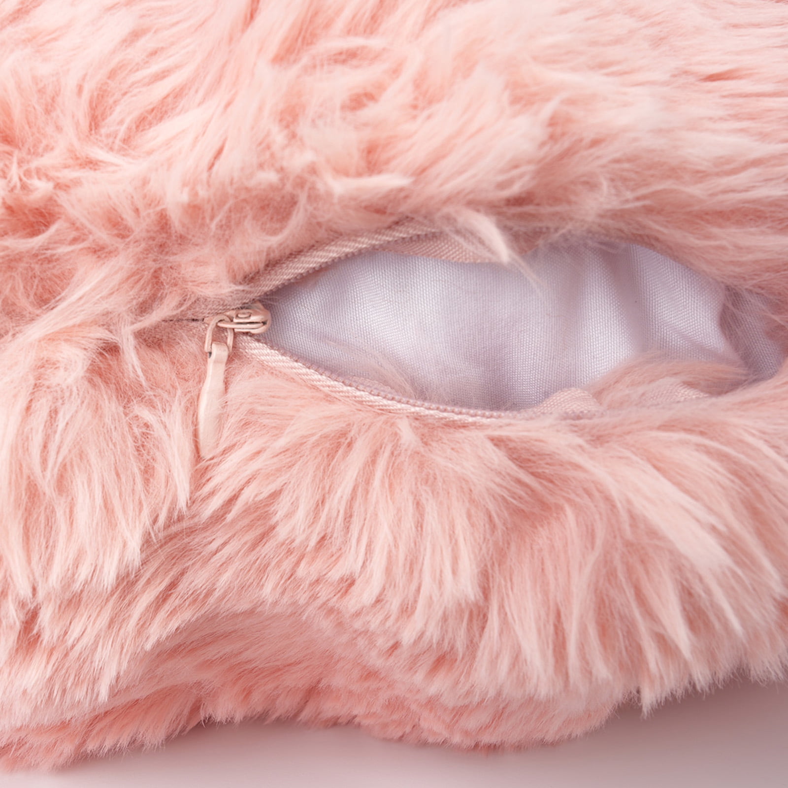 Sanmadrola Pillow Covers 18x18 Fluffy Faux Rabbit Fur Decorative Throw Pillows Case, Shaggy Decorative Cushion Covers for Sofa, Bedroom, Living Room, Cozy Home Décor, Set of 2