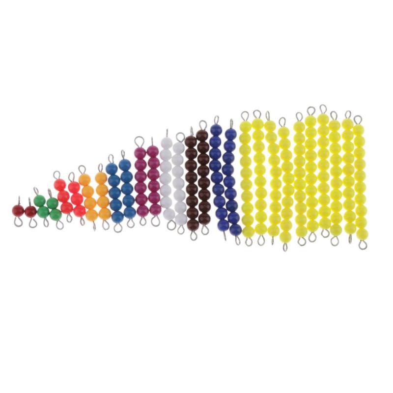 MagiDeal Kids Montessori Educational Toy 1-9 Beads Bar Number Counting Toy 