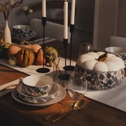 Thyme & Table 4-Pack Stoneware Cereal Bowls, Red Leaf